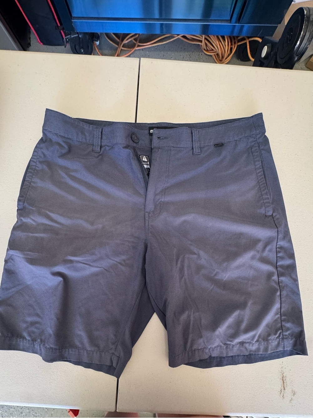 Travis Mathew Charcoal Flat-Front Performance Shorts
